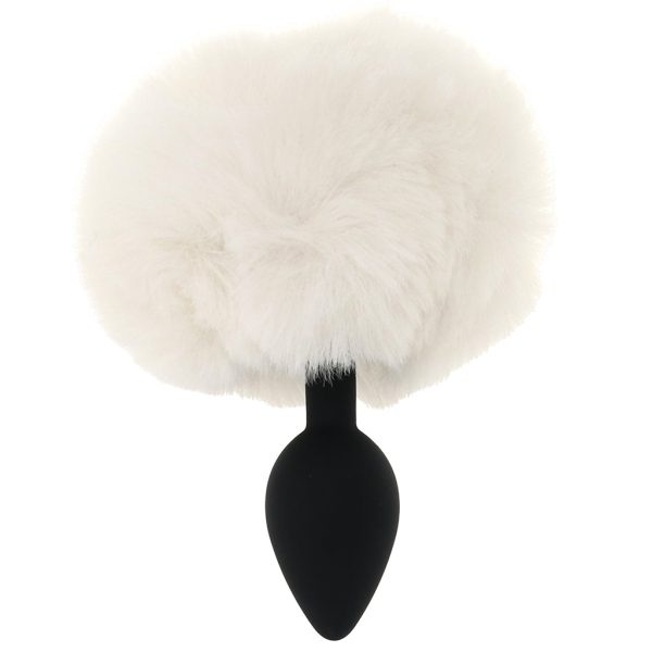 Tailz Fluffy Bunny Tail Silicone Plug in White